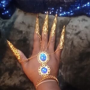 Gold and blue ring bracelet